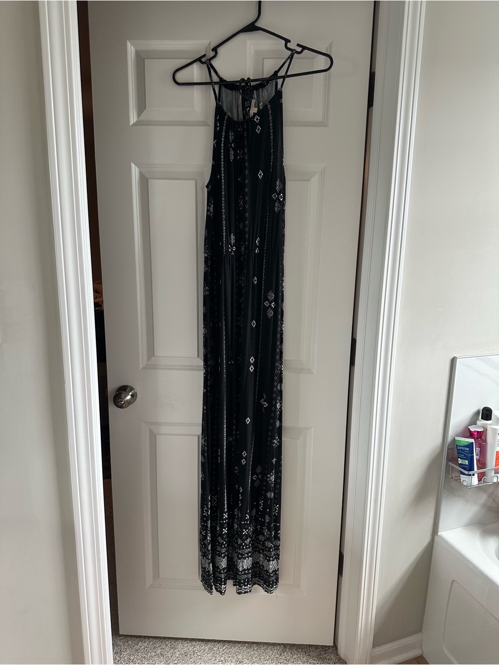 Skies Are Blue Black Patterned Maxi Dress